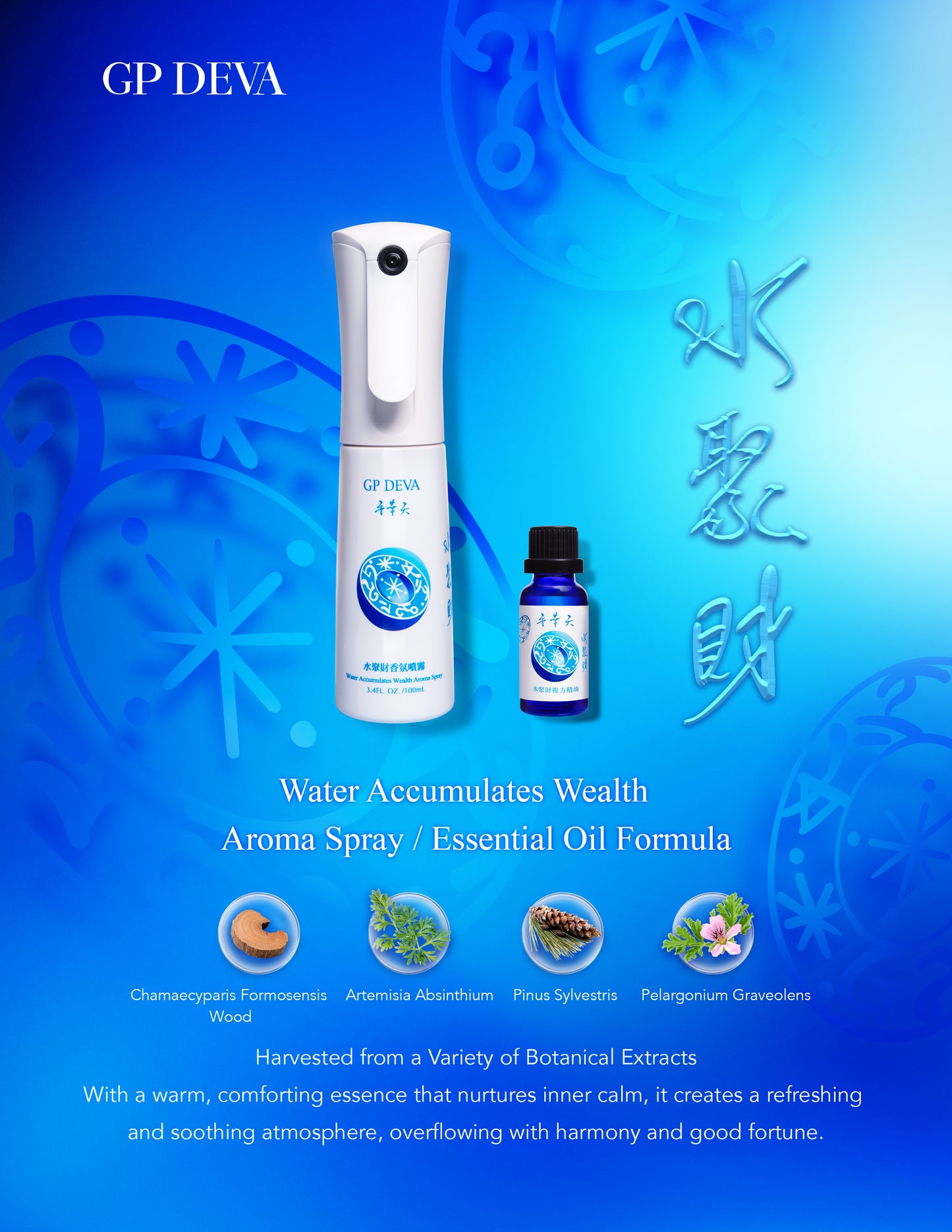 Water Accumulates Wealth Blessings Set